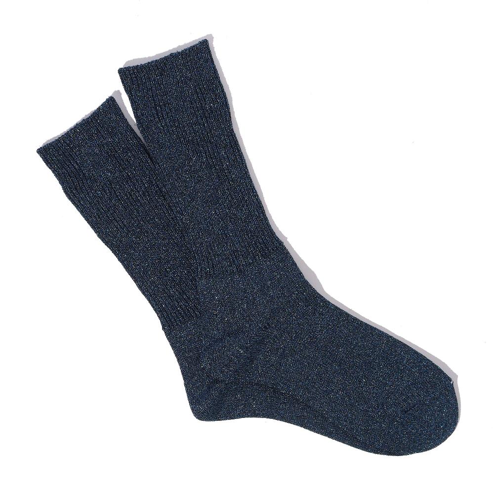 anonymous ism L/G Glitter Rib Crew Socks Navy