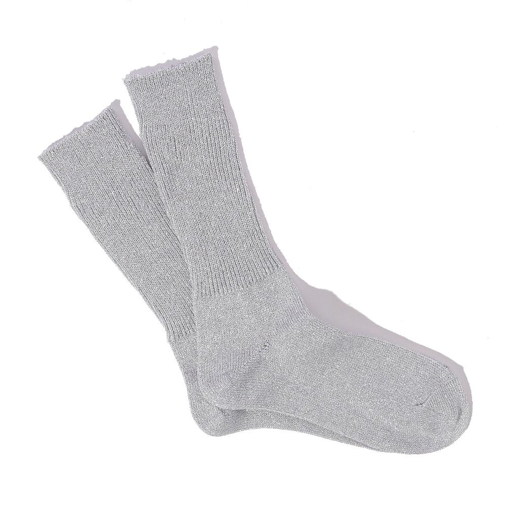 anonymous ism L/G Glitter Rib Crew Socks White