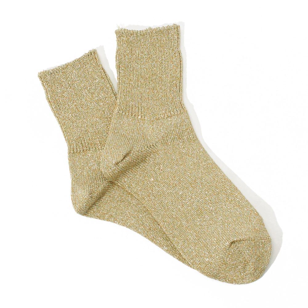 Anonymous Ism L/G Glitter Rib Q Socks Gold