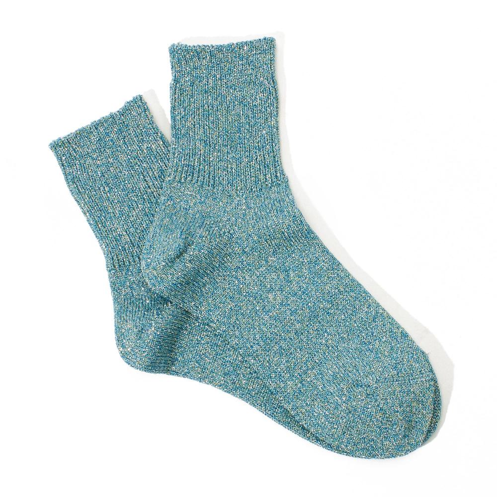 anonymous ism L/G Glitter Rib Q Socks Gold