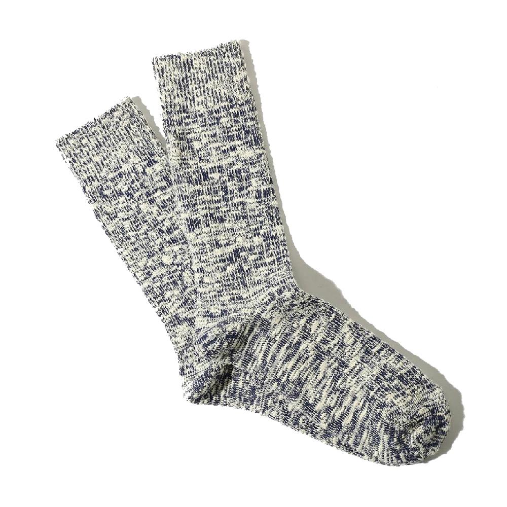 anonymous ism Light weight Slub Crew Socks Navy