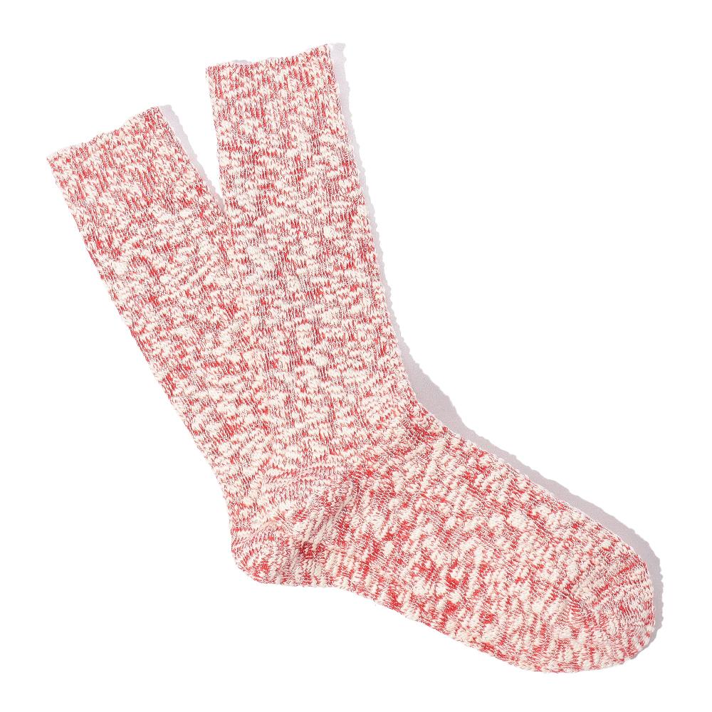 anonymous ism Light weight Slub Crew Socks Red