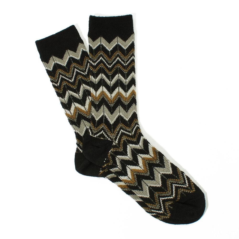 anonymous ism Modern Herringbone Crew Socks Black