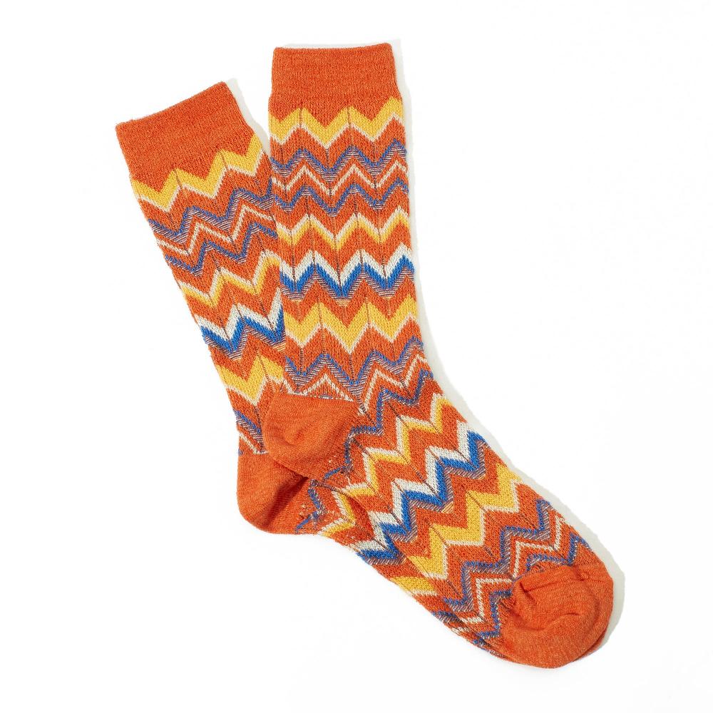 anonymous ism Modern Herringbone Crew Socks Orange