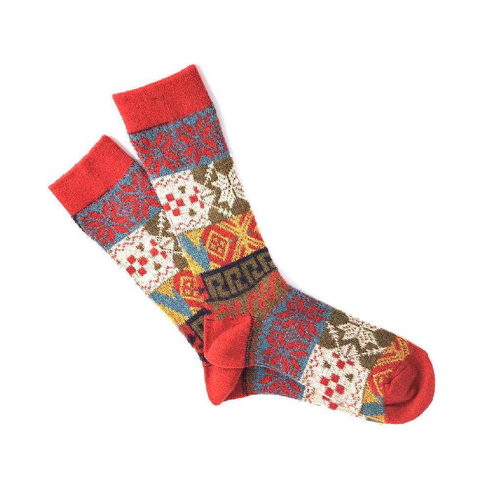anonymous ism Multi JQ Pattern Crew Socks Red