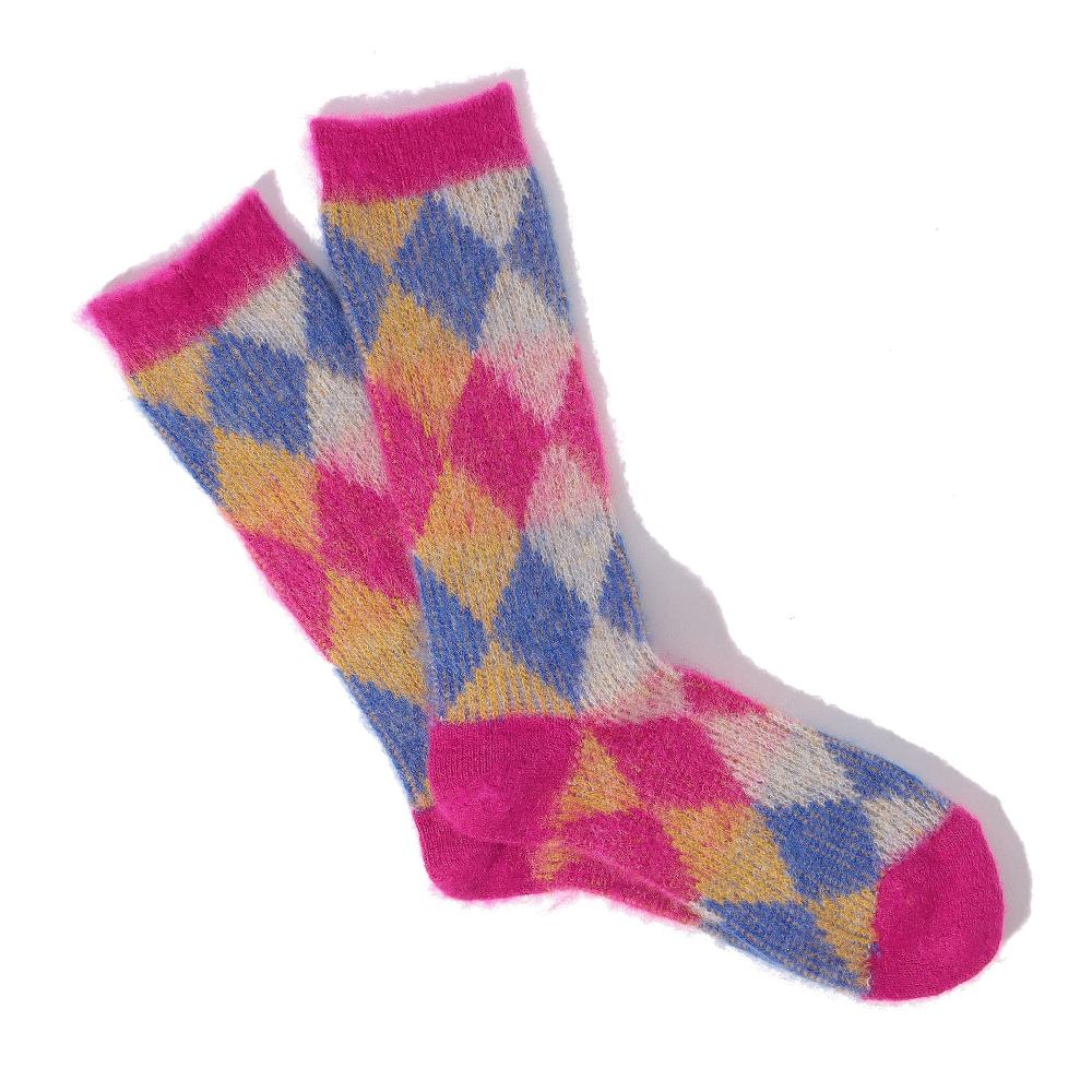 anonymous ism Napping Argyle JQ Crew Socks Pink