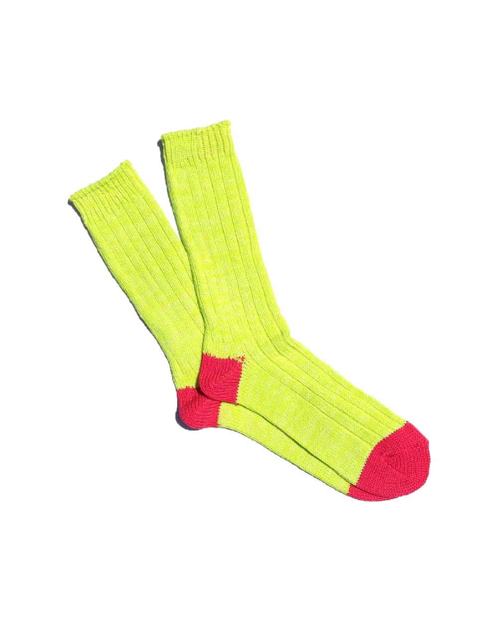 anonymous ism Neon Slub Crew Socks Yellow