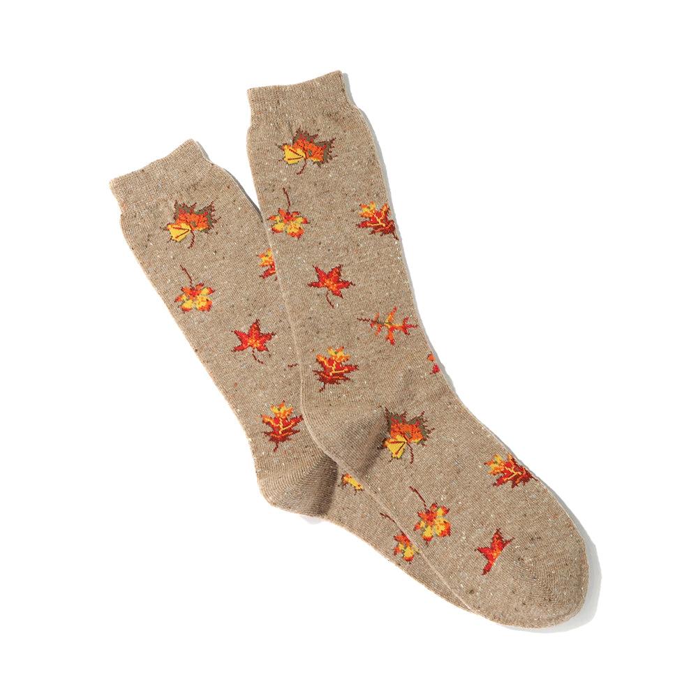 anonymous ism Nep Autumn Leaf Crew Socks Beige