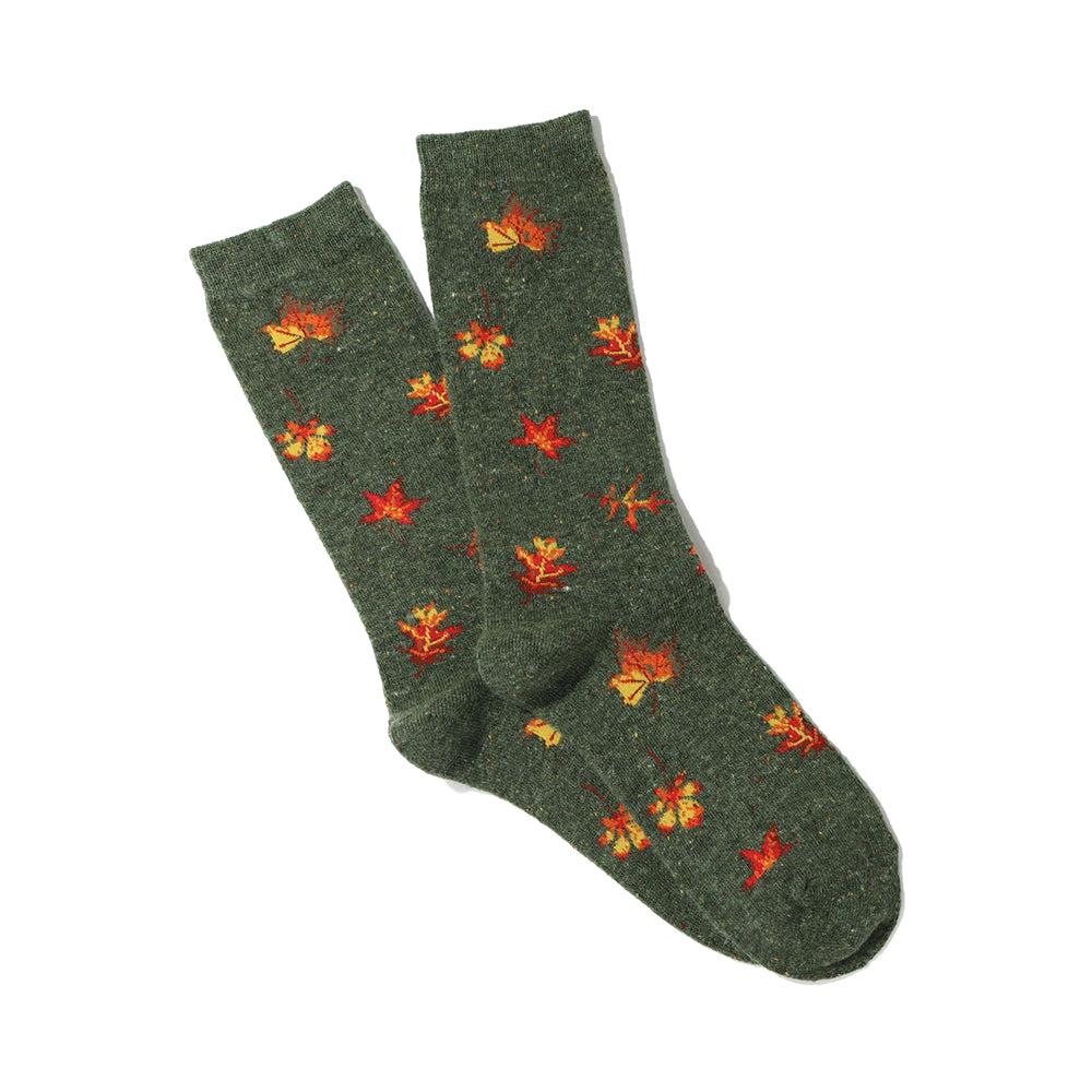 anonymous ism Nep Autumn Leaf Crew Socks Moss