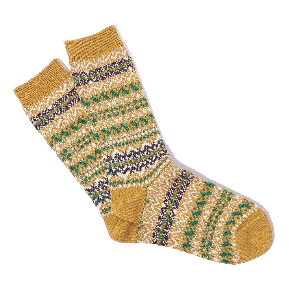 anonymous ism OLD PATTERN CREW Socks Mustard