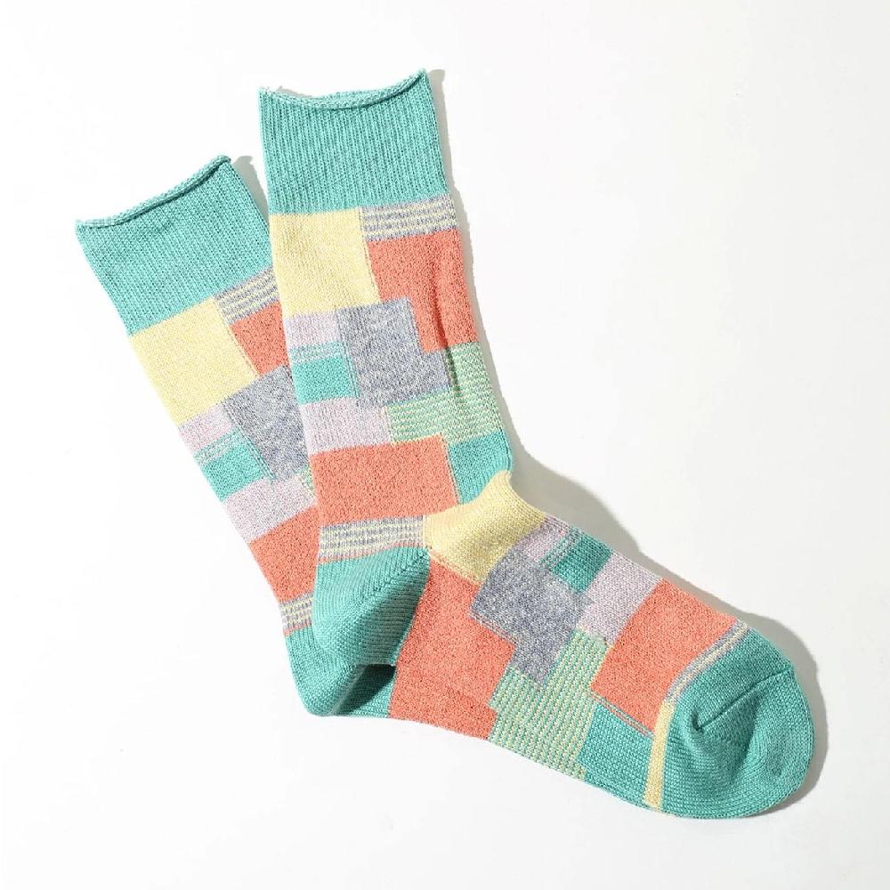 anonymous ism Patchwork Crew Socks Mint