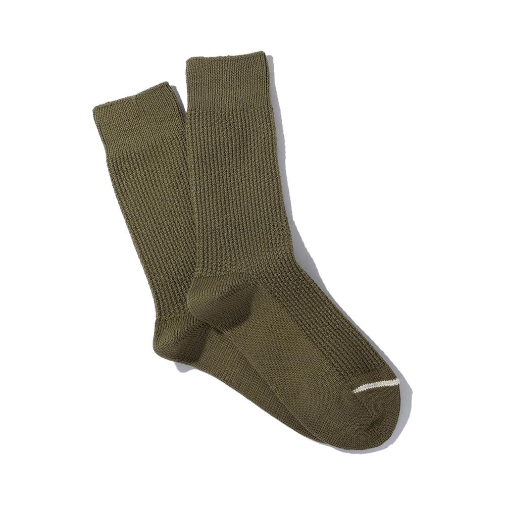 Anonymous Ism Pique Crew Socks Natural