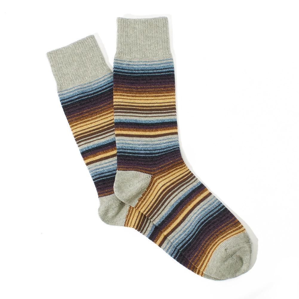 anonymous ism Sarape Stripes Crew Socks Grey