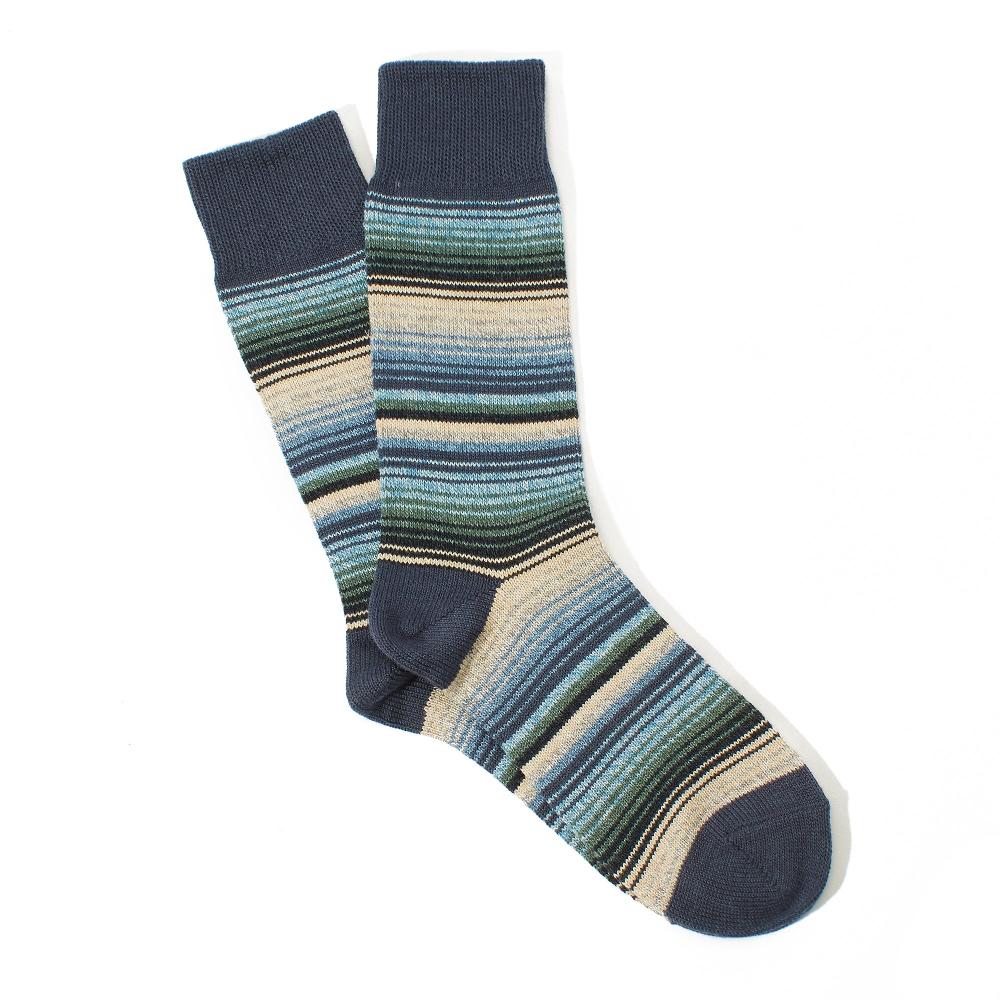 anonymous ism Sarape Stripes Crew Socks Navy