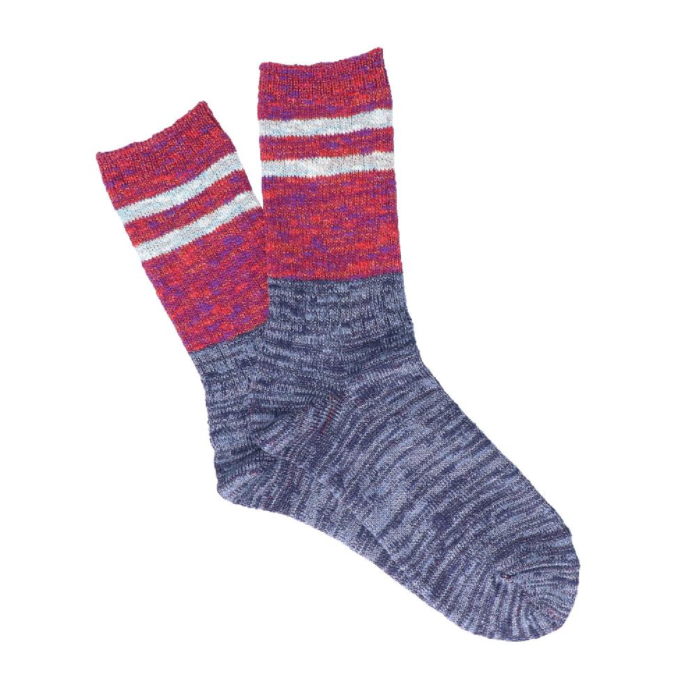 anonymous ism Slub Stripes Crew Socks Red