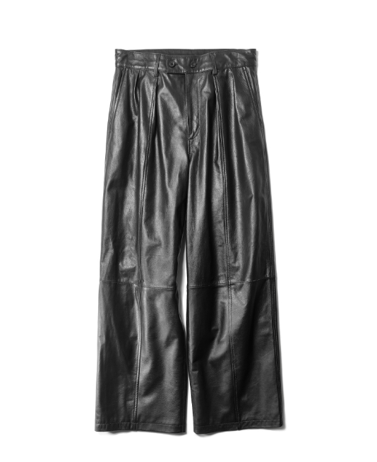 anonymous ism Smooth Leather WIDE SLACKS CCU Black