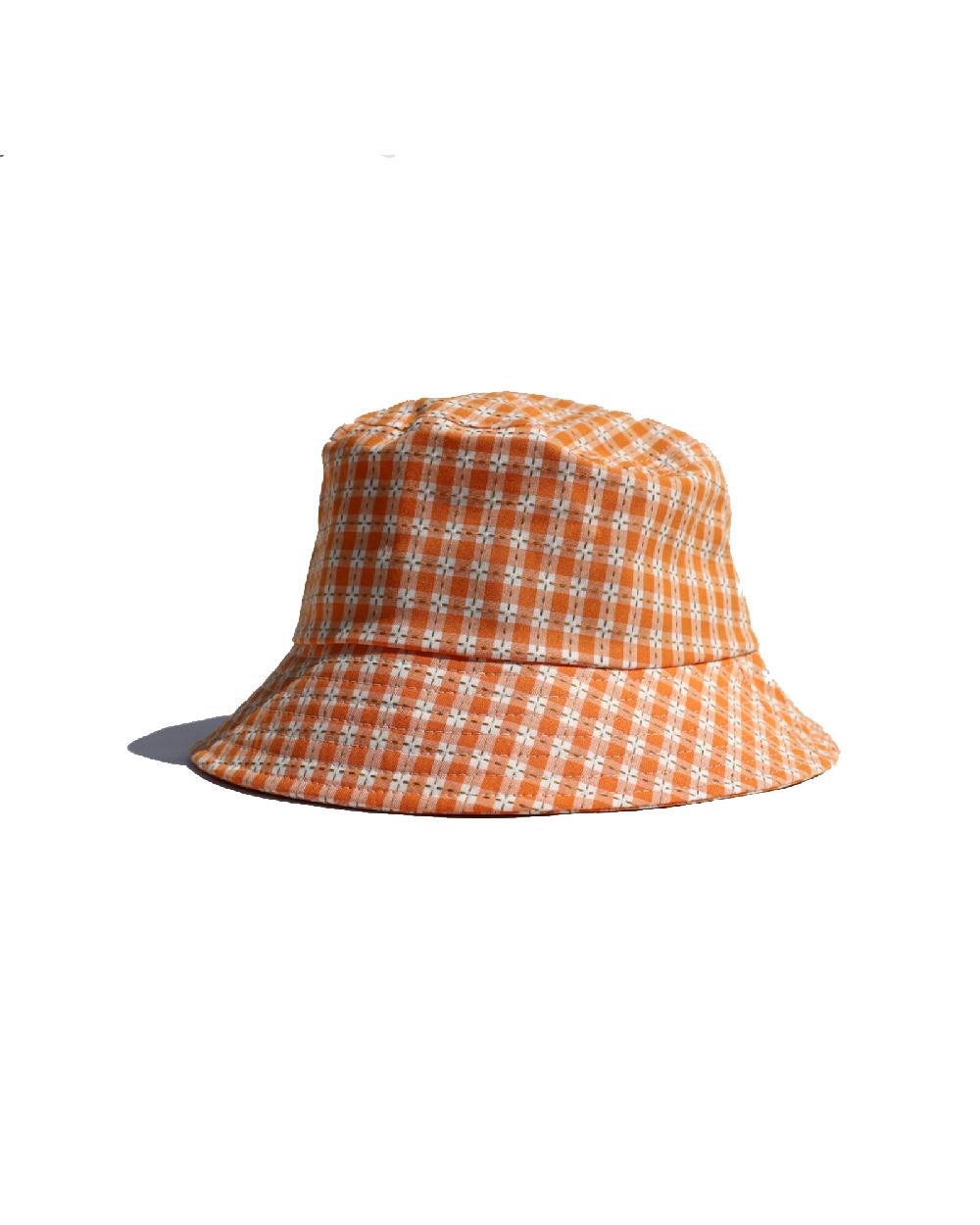Anonymous Ism Stitched Gingham Hat Hat Orange