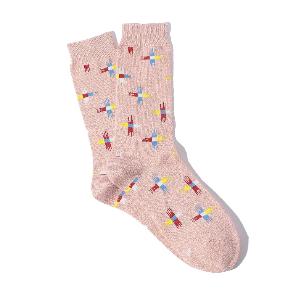 Anonymous Ism Sun Cross Crew Socks Pink