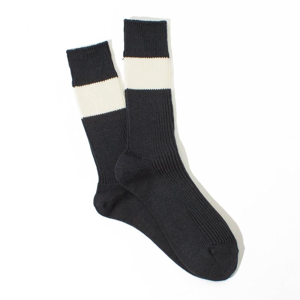 anonymous ism Thick Stripe Crew Socks Charcoal