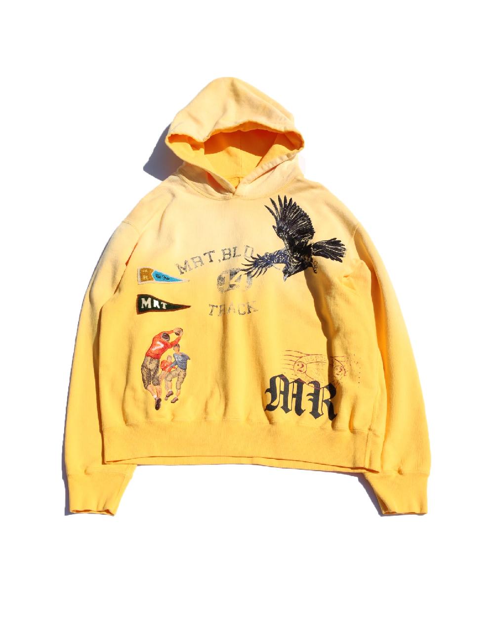 anonymous ism Vintage-Effect Hoodie KHOKI Yellow