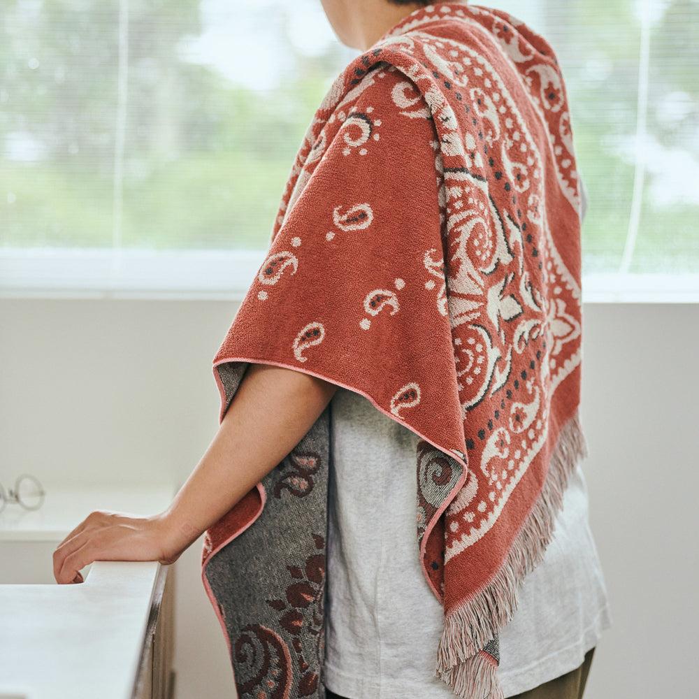 Anonymous Ism Bandana Cotton Pile Blanket - Red Home-Basshu