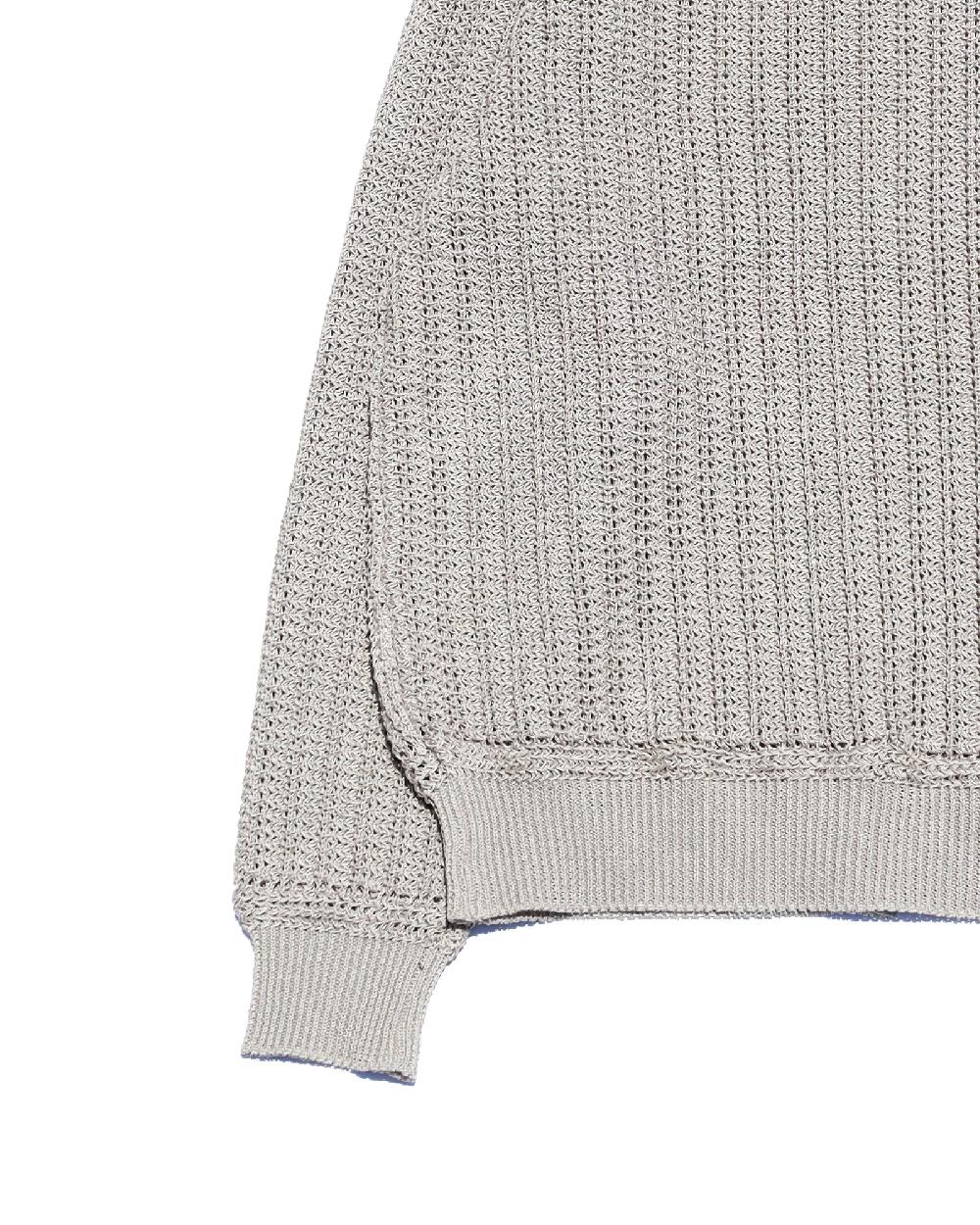 Anonymous Ism Crochet Polo Cardigan Anonymous Ism Apparel Greige