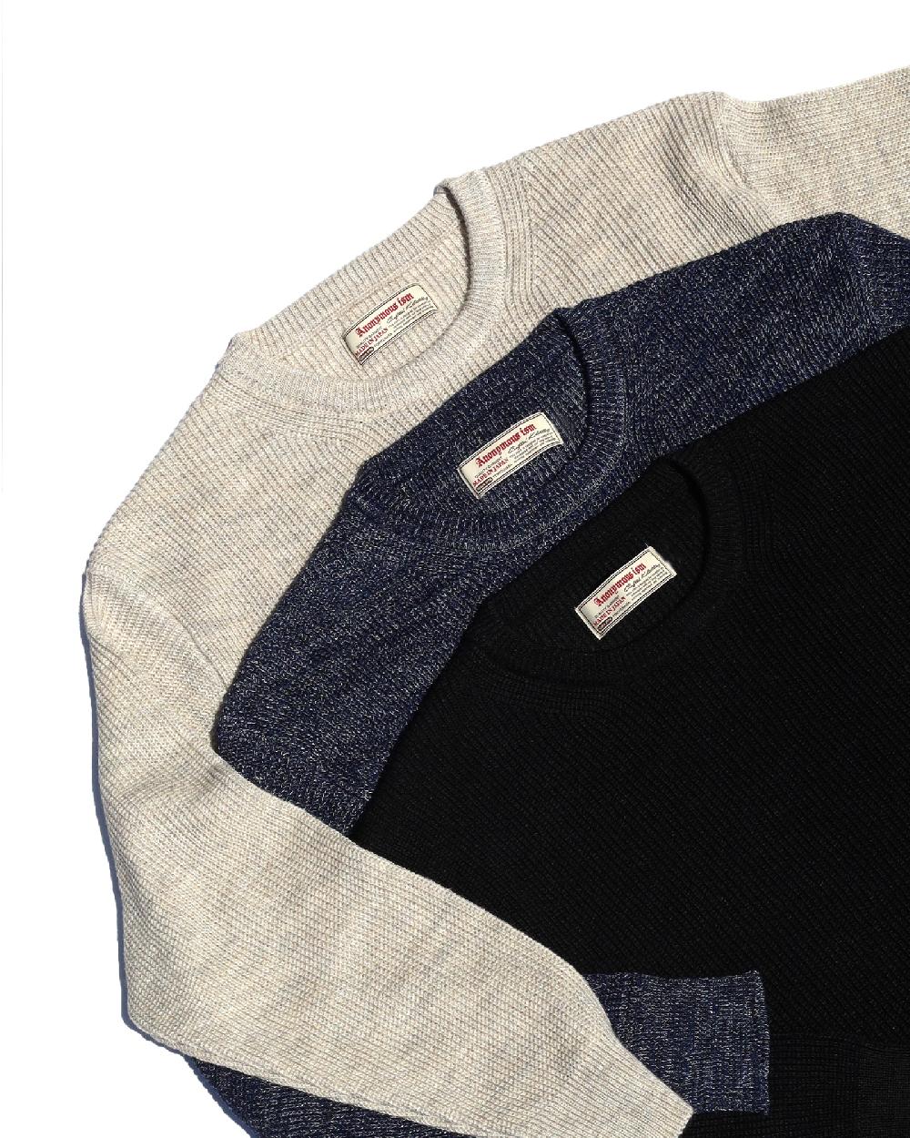 Anonymous Ism Fine Rib Crew Neck Anonymous Ism Apparel Black