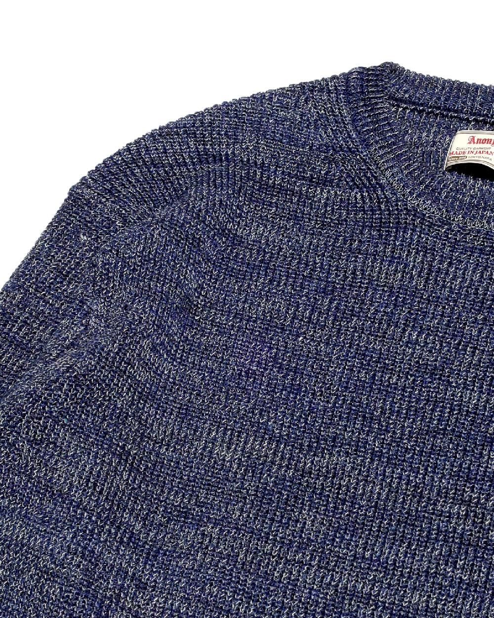 Anonymous Ism Fine Rib Crew Neck Anonymous Ism Apparel Blue Melange