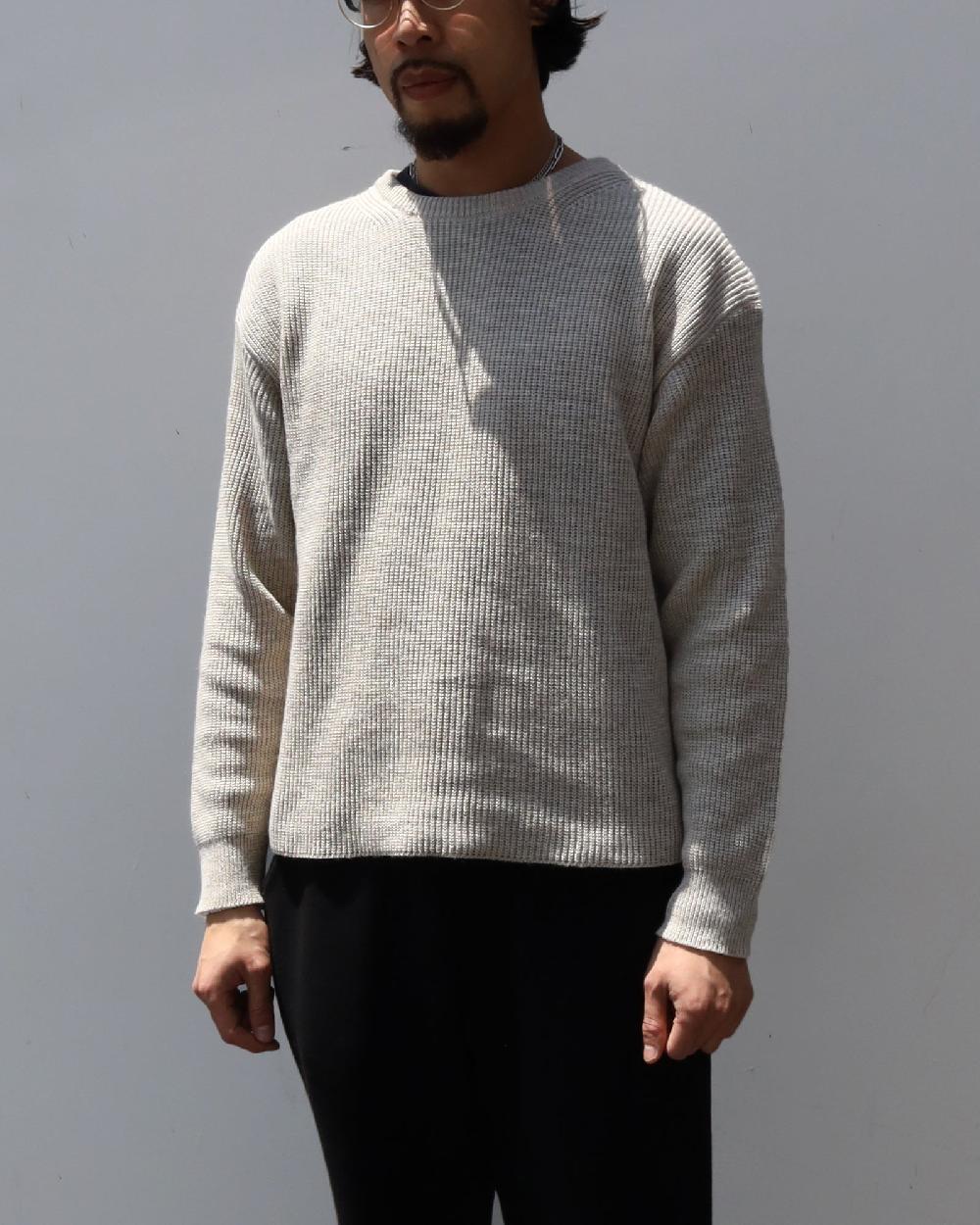 Anonymous Ism Fine Rib Crew Neck Anonymous Ism Apparel Oatmeal