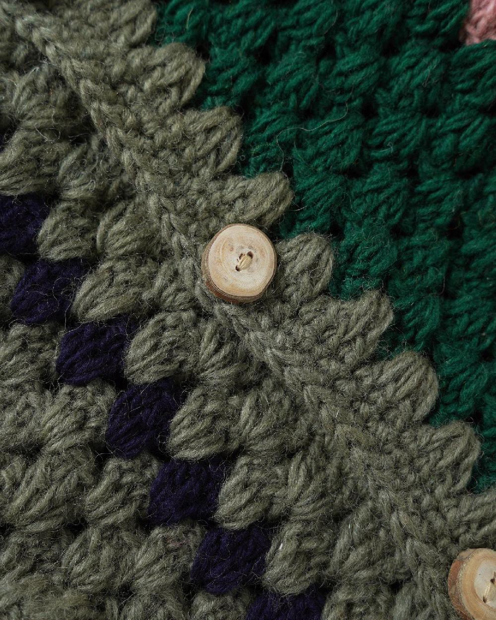 Anonymous Ism GOHEMP CROCHET Hand Knit Cardigan GOHEMP Green