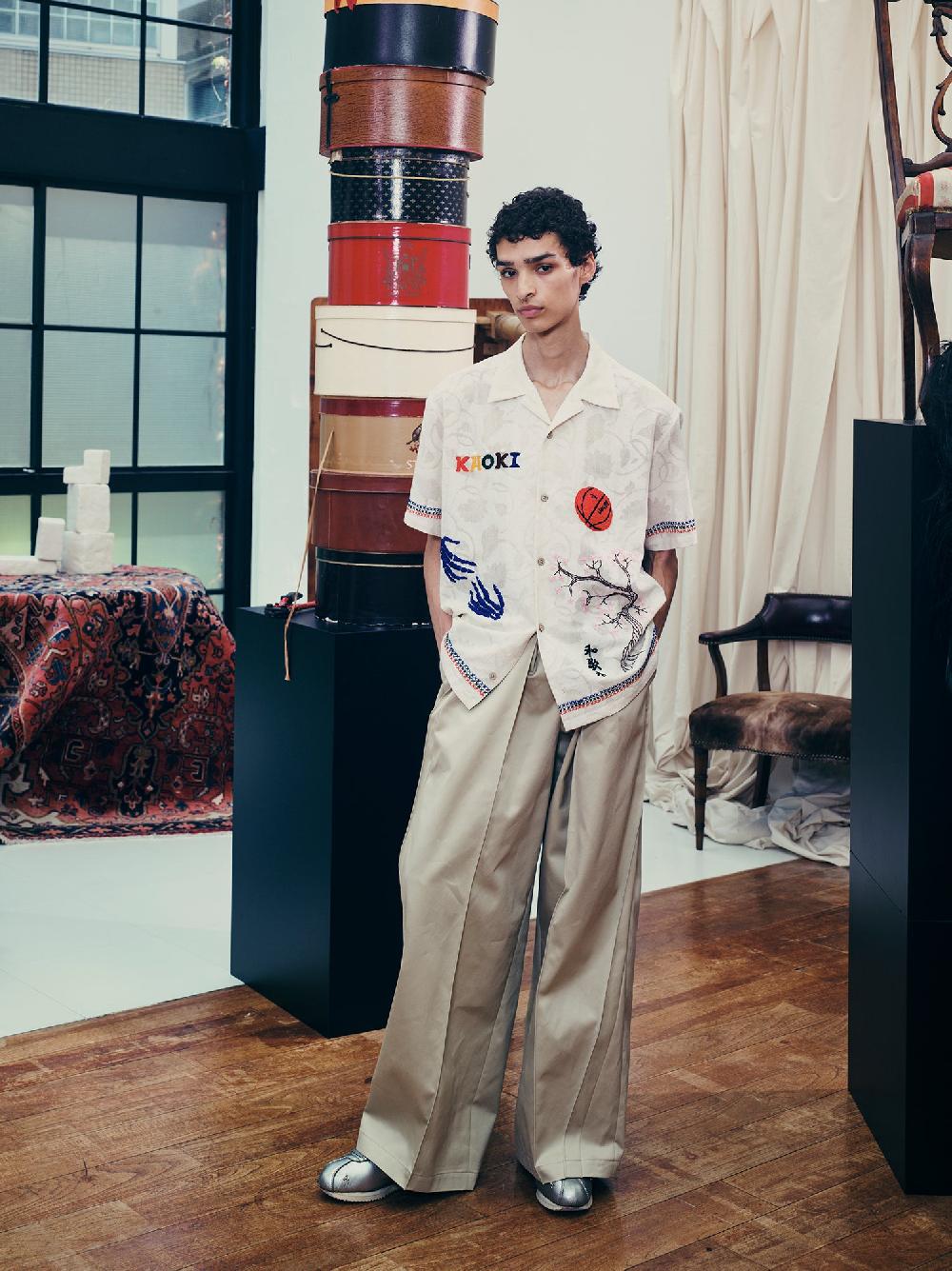 Anonymous Ism Hand Embroidered-Design Shirt KHOKI White