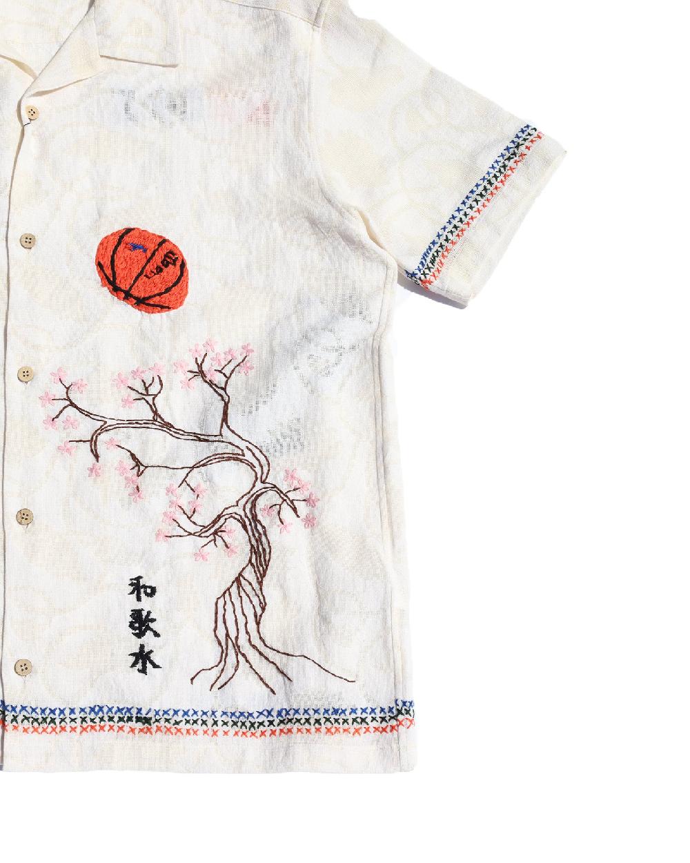 Anonymous Ism Hand Embroidered-Design Shirt KHOKI White