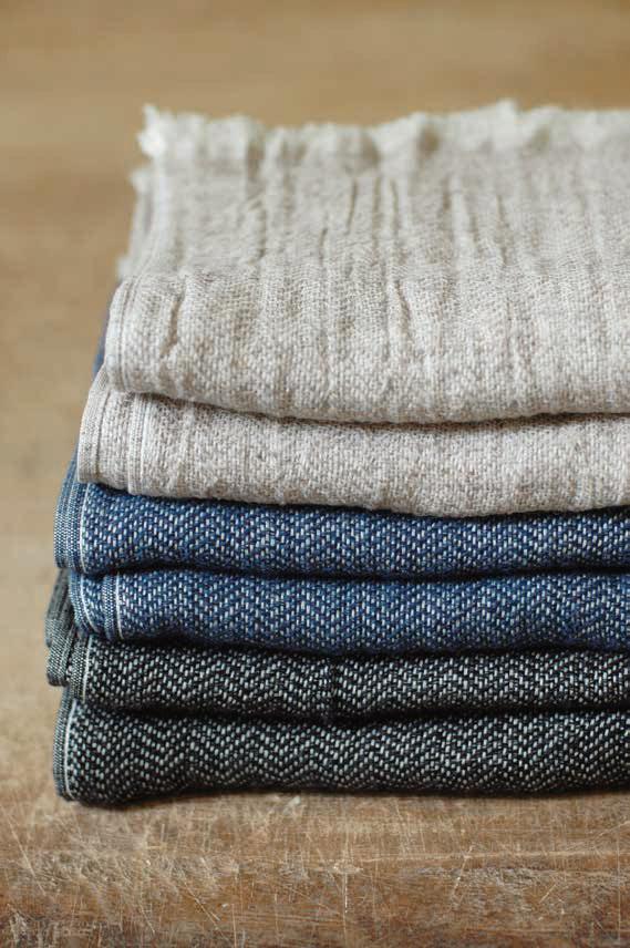 anonymous ism Herringbone weave gauze Towel Homewear-Classy Indigo