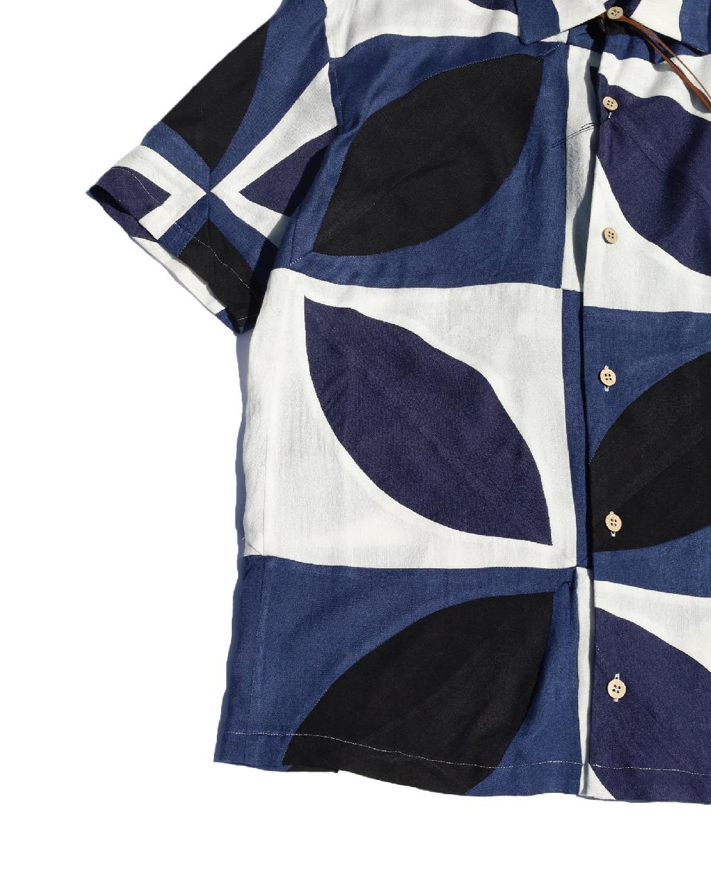 Anonymous Ism Kaleidoscope Patched Work Shirt KHOKI Blue