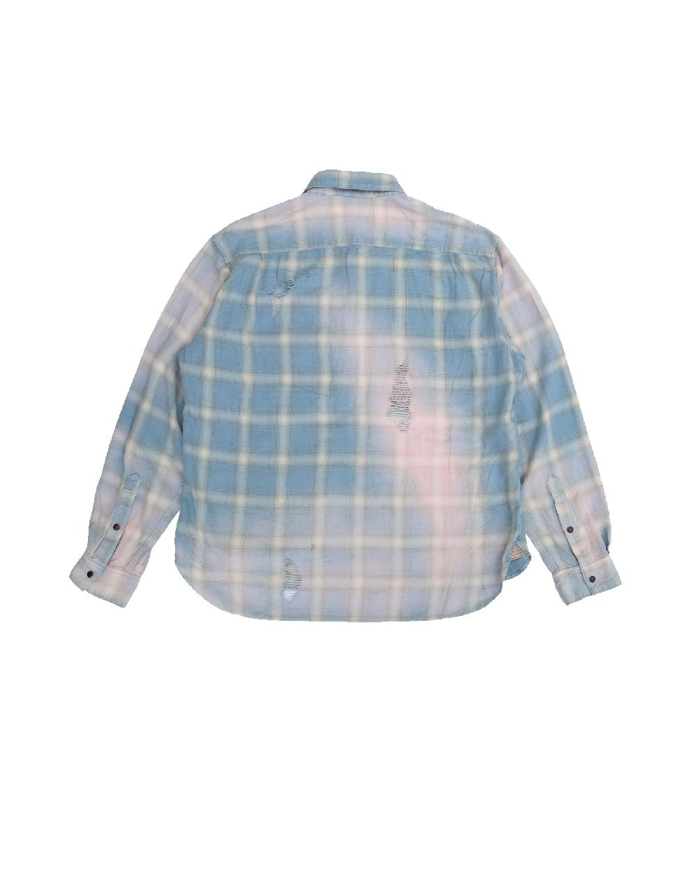 Anonymous Ism KHOKI - Vintage-Effect Shirt KHOKI Blue