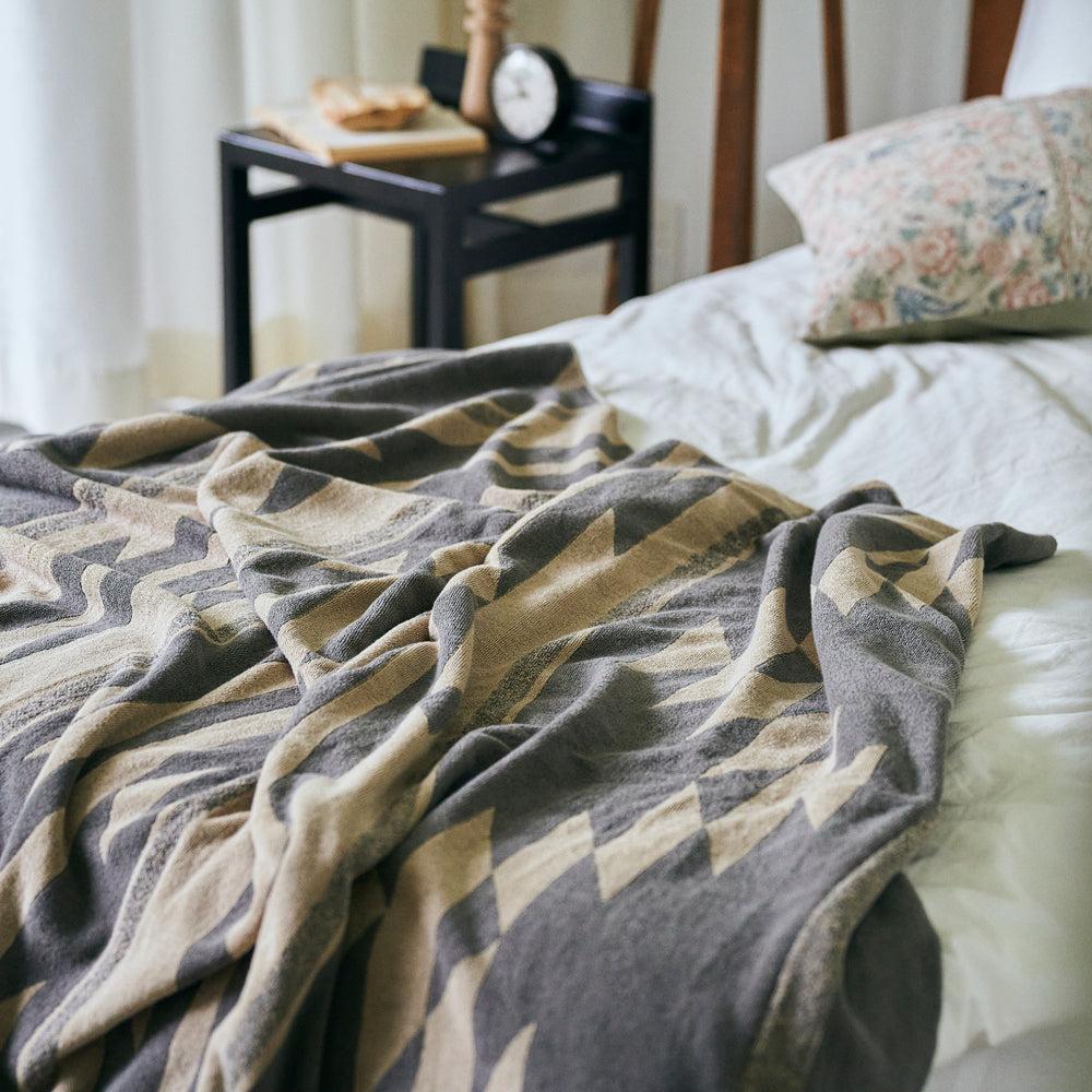 Anonymous Ism Large - Native Motif Cotton Pile Blanket - Beige Home-Basshu