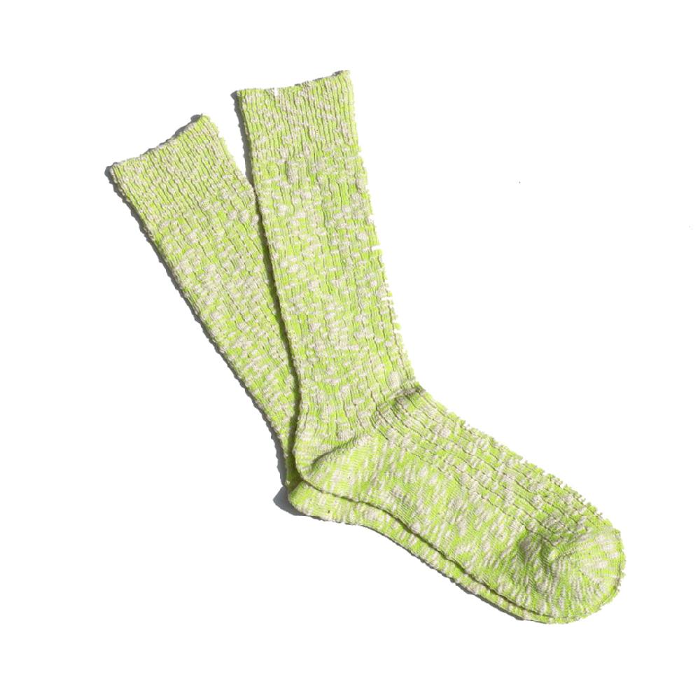anonymous ism Light weight Slub Crew Socks Neon-Green