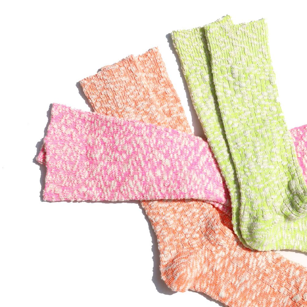 Anonymous Ism Light Weight Slub Crew Socks Neon-Pink