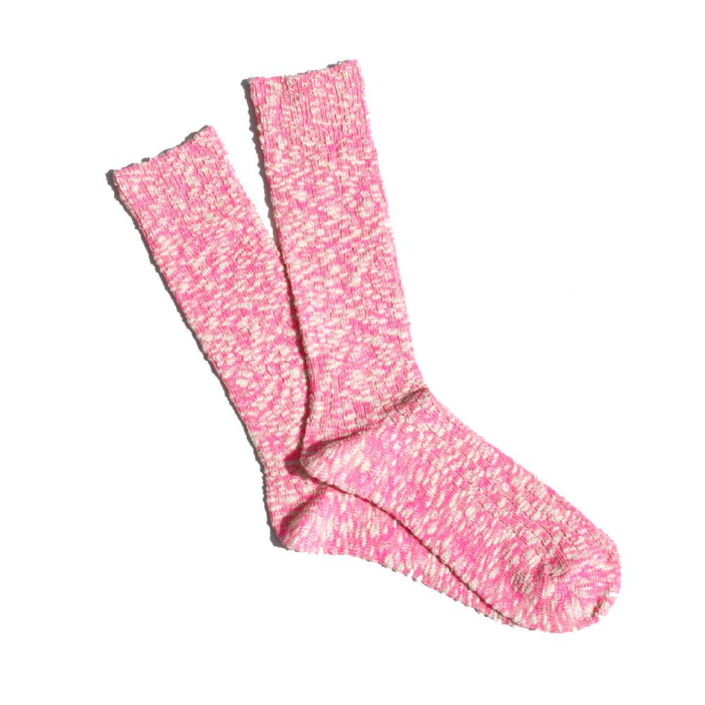 anonymous ism Light weight Slub Crew Socks Neon-Pink