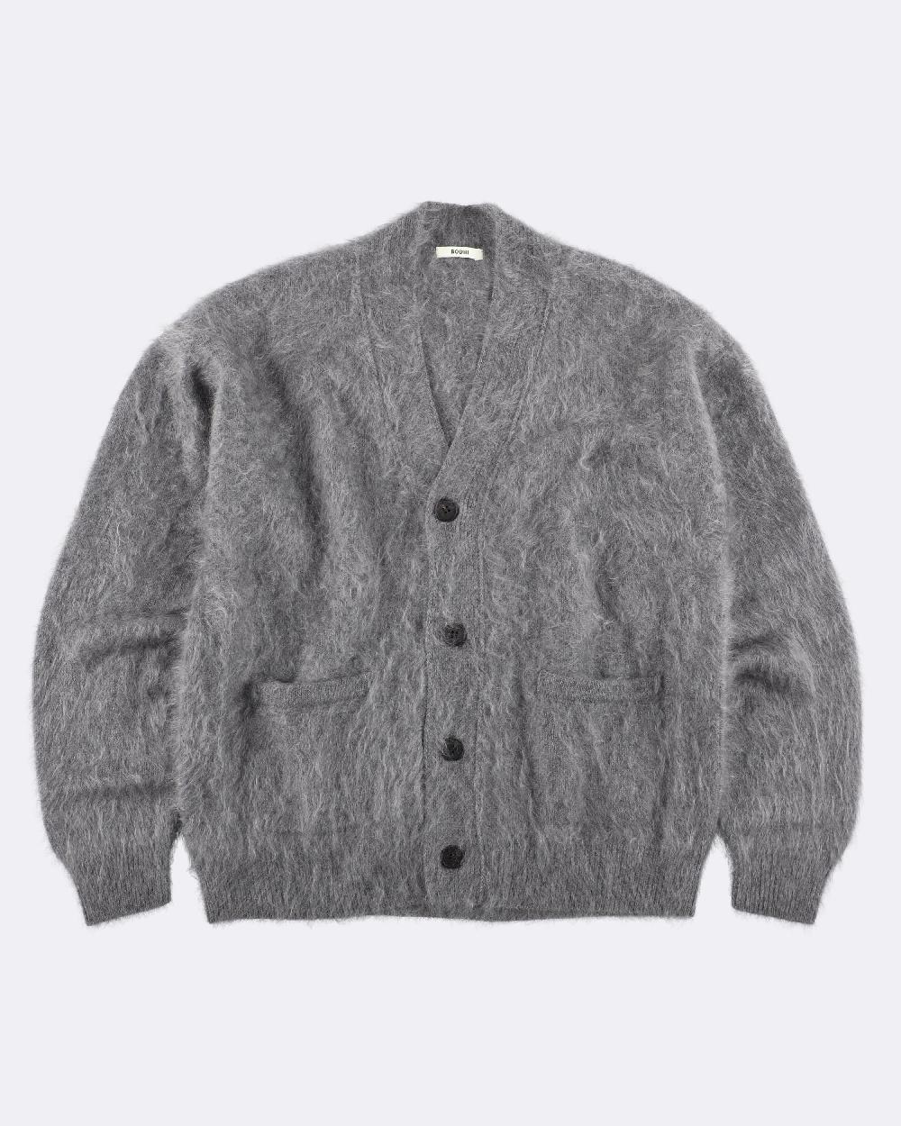 anonymous ism Long Hair Cashmere Cardigan BODHI Silver Gray