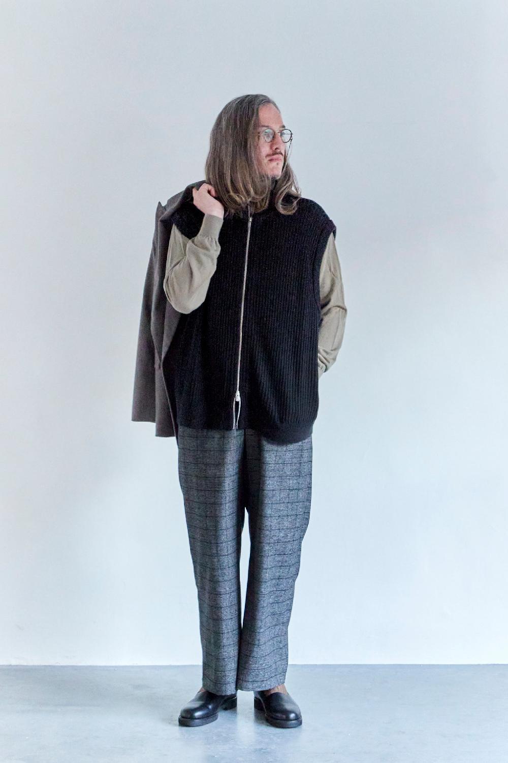 Anonymous Ism Mizore Drivers Knit Vest YASHIKI Black