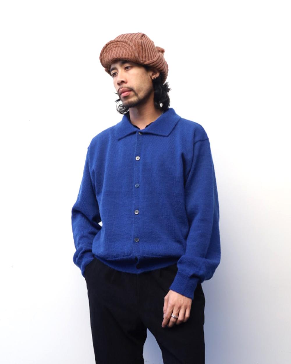 Anonymous Ism Mohair Polo Cardigan Anonymous Ism Apparel Black