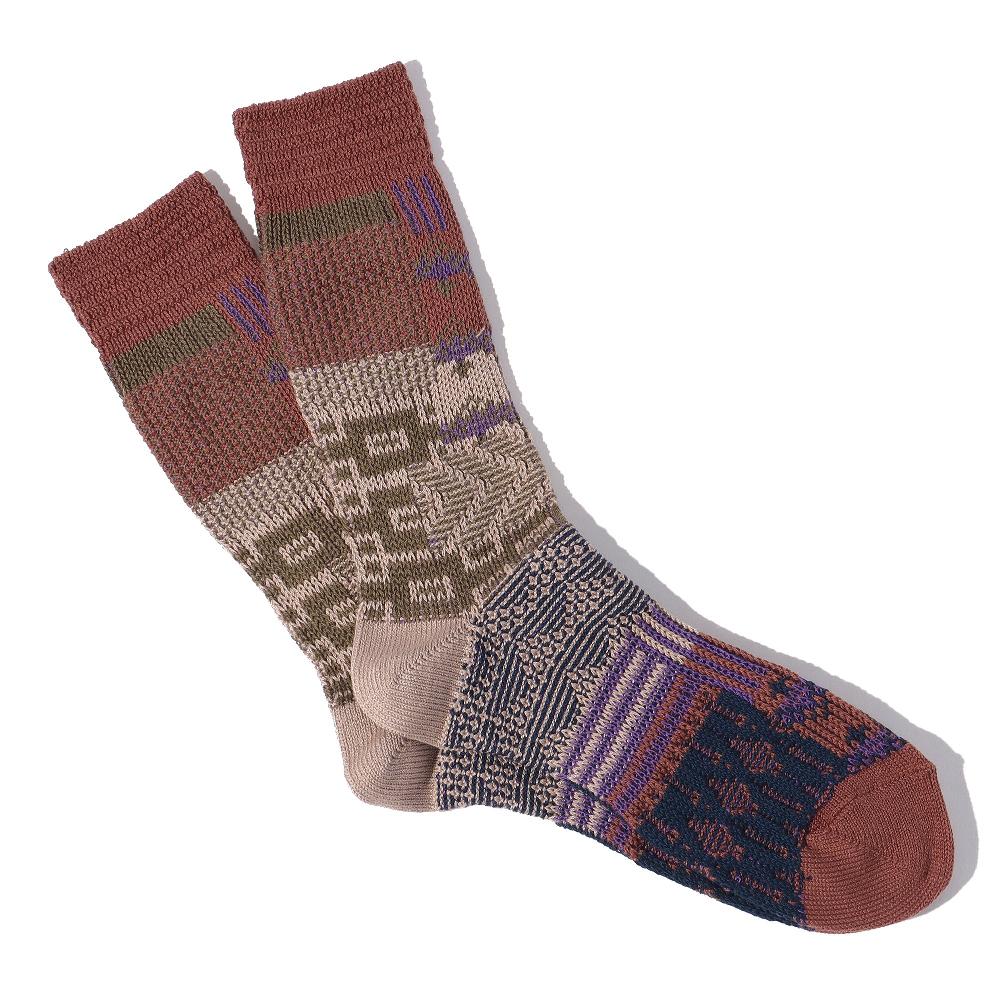 anonymous ism Multi Links JQ Pattern Crew Socks Brown