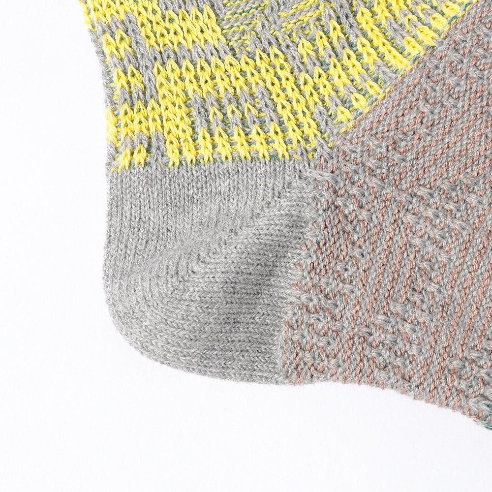 Anonymous Ism Multi Links JQ Pattern Crew Socks Off White