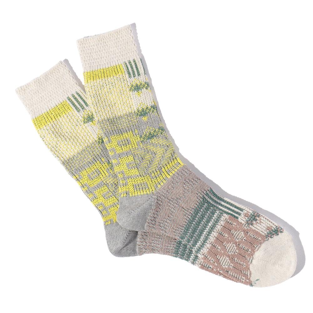 anonymous ism Multi Links JQ Pattern Crew Socks Off White