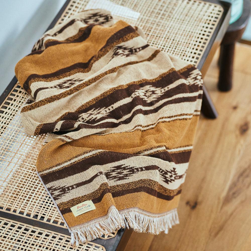 anonymous ism Native Motif Cotton Pile Blanket - Brown Home-Basshu