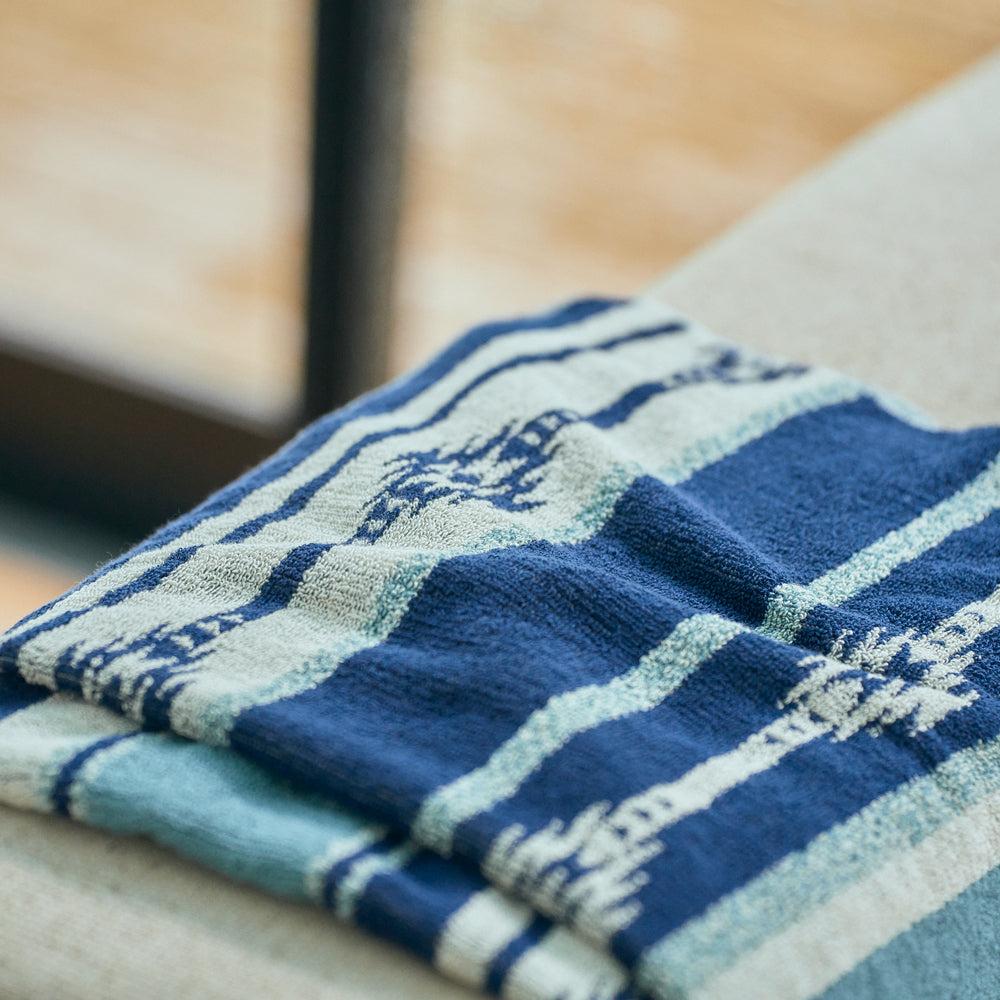 Anonymous Ism Native Stripe Cotton Pile Blanket - Blue Home-Basshu