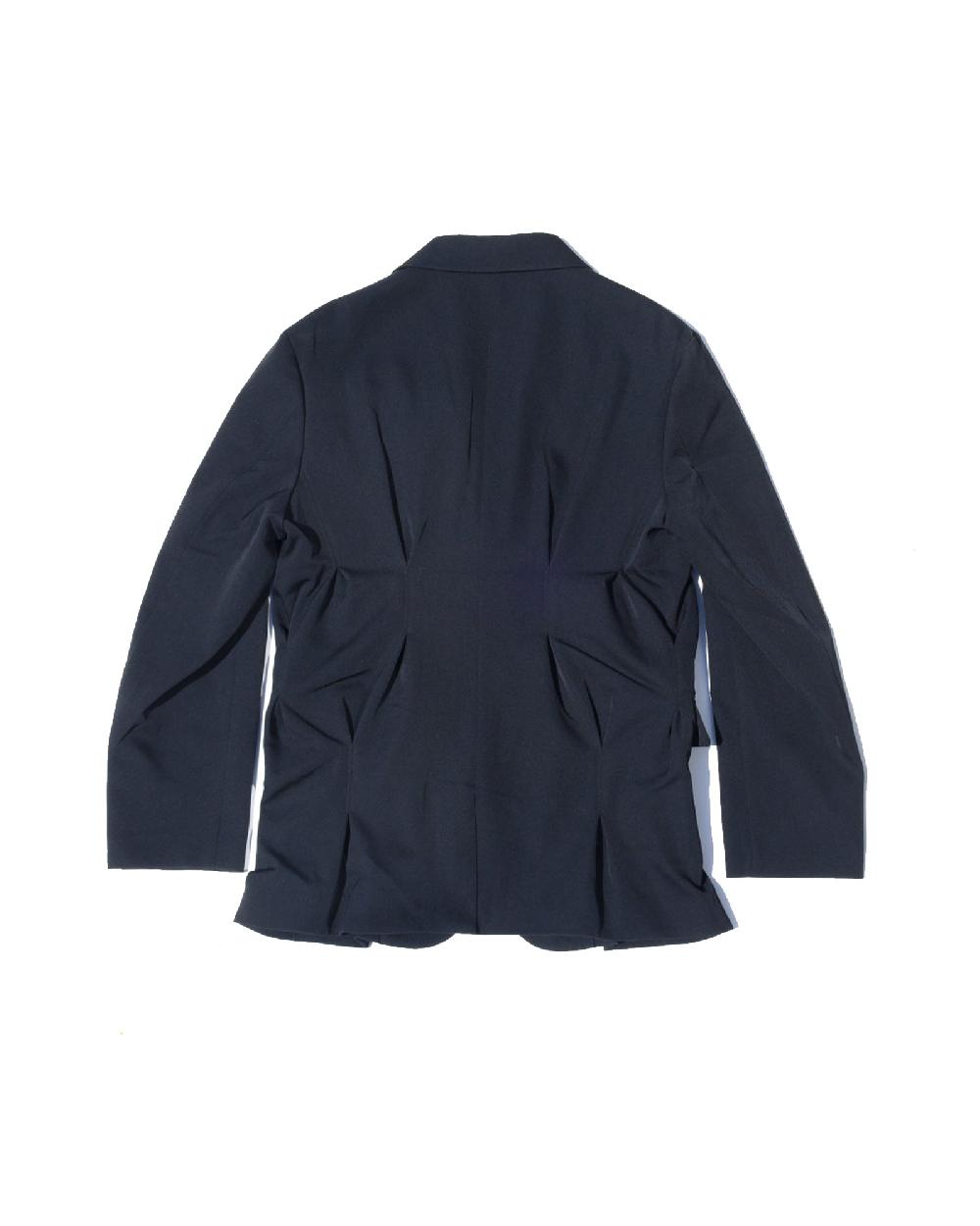 Anonymous Ism Pleat-detail Single-Breasted Jacket KHOKI Black