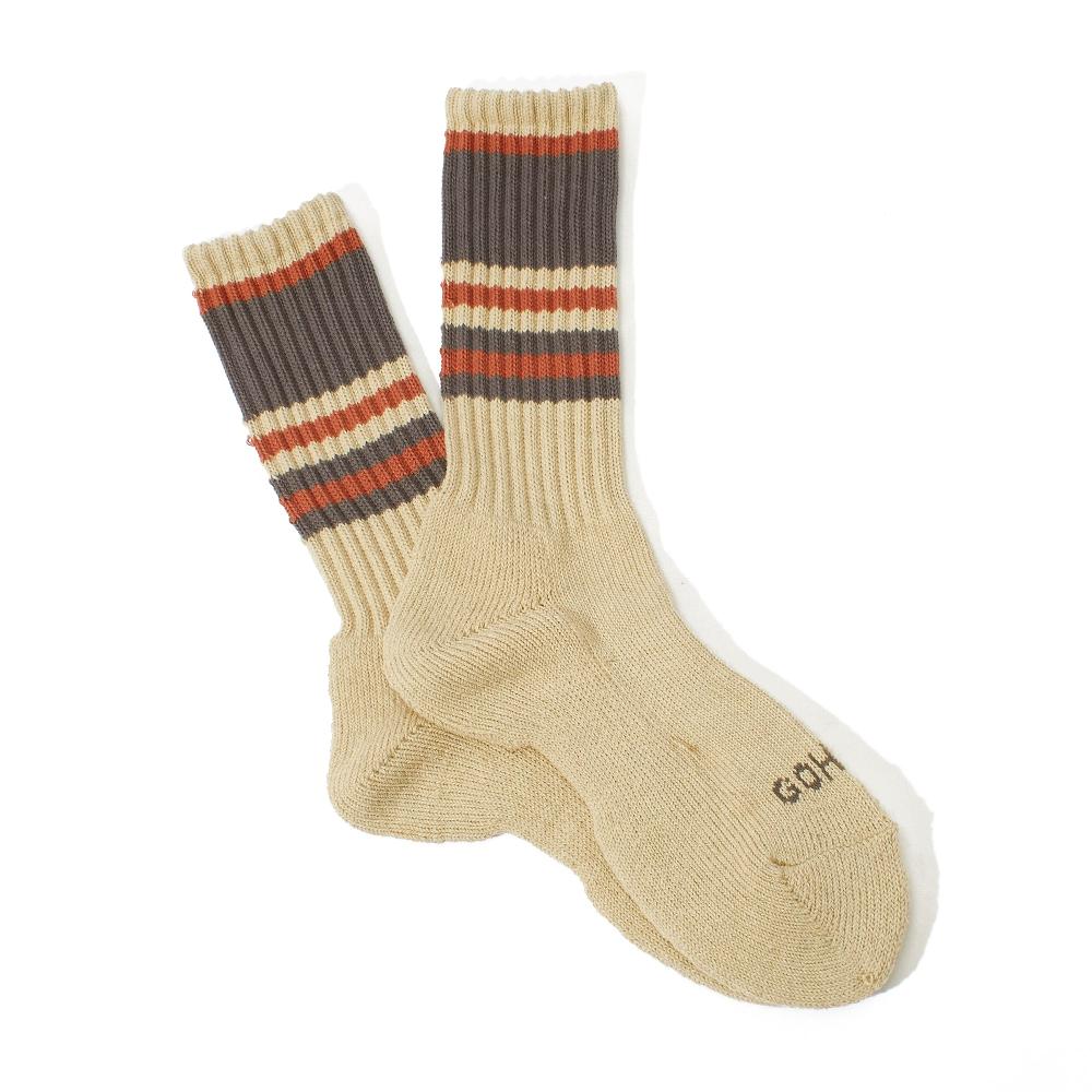 anonymous ism Random Stripes Hemp Crew Socks Socks D.Brown