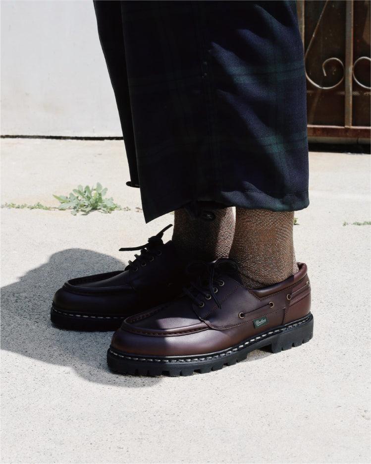 Anonymous Ism Sashiko Linen Crew Socks Khaki Melange